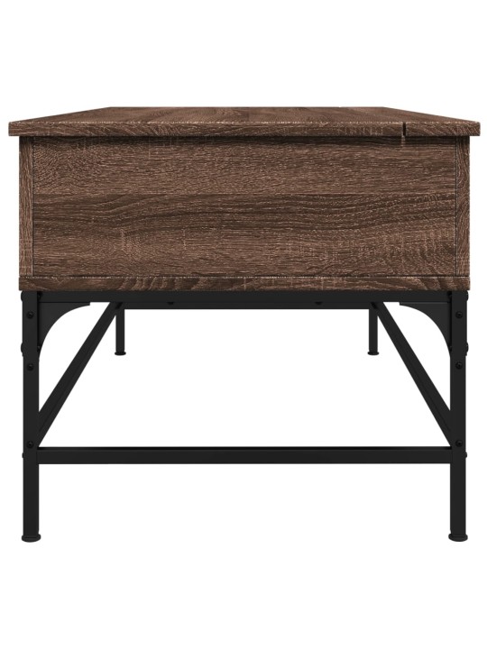 Konferenční stolek hnědý dub 100 x 50 x 45 cm kompozit a kov