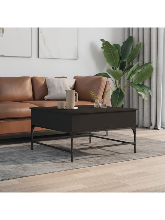 Konferenční stolek černý 80 x 80 x 45 cm kompozitní dřevo a kov