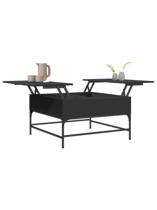 Konferenční stolek černý 80 x 80 x 45 cm kompozitní dřevo a kov