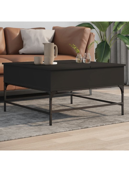Konferenční stolek černý 80 x 80 x 45 cm kompozitní dřevo a kov