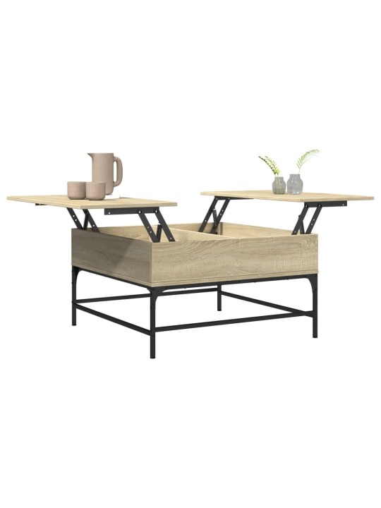 Konferenční stolek dub sonoma 80 x 80 x 45 cm kompozit a kov