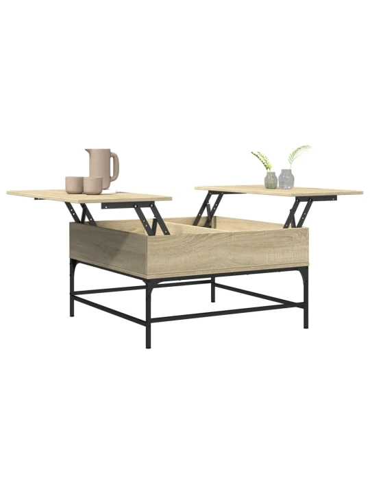 Konferenční stolek dub sonoma 80 x 80 x 45 cm kompozit a kov