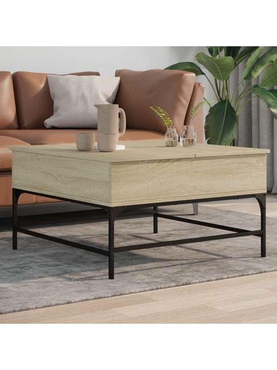 Konferenční stolek dub sonoma 80 x 80 x 45 cm kompozit a kov