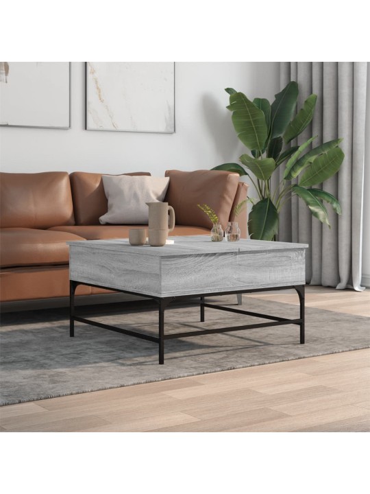 Konferenční stolek šedý sonoma 80 x 80 x 45 cm kompozit a kov