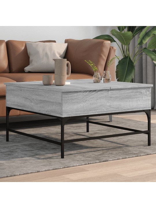 Konferenční stolek šedý sonoma 80 x 80 x 45 cm kompozit a kov