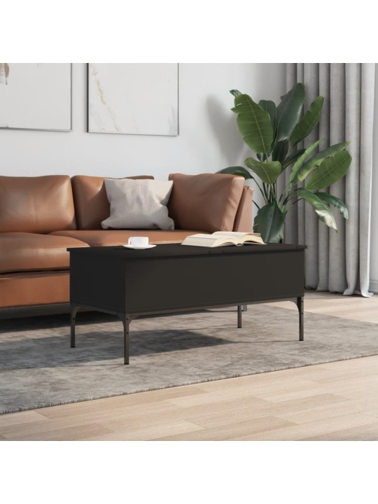 Konferenční stolek černý 100x50x45 cm kompozitní dřevo a kov
