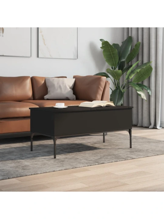 Konferenční stolek černý 100x50x45 cm kompozitní dřevo a kov