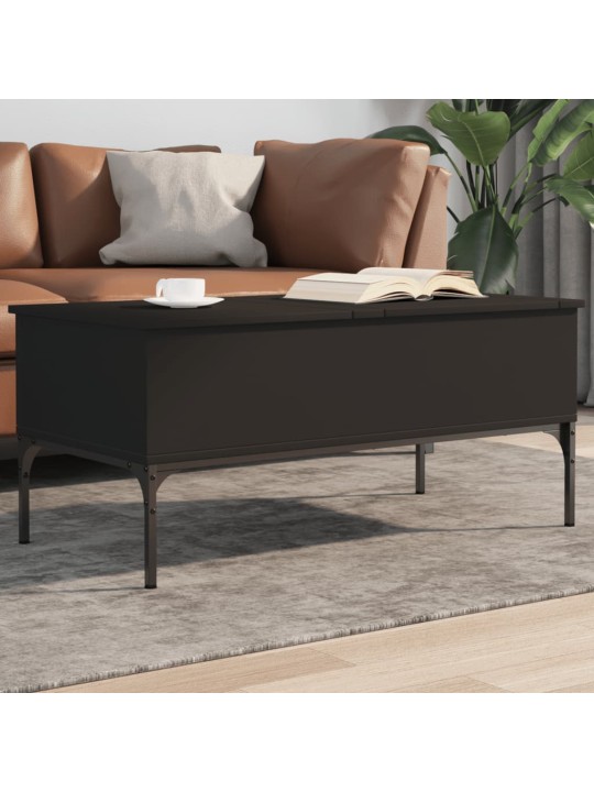 Konferenční stolek černý 100x50x45 cm kompozitní dřevo a kov