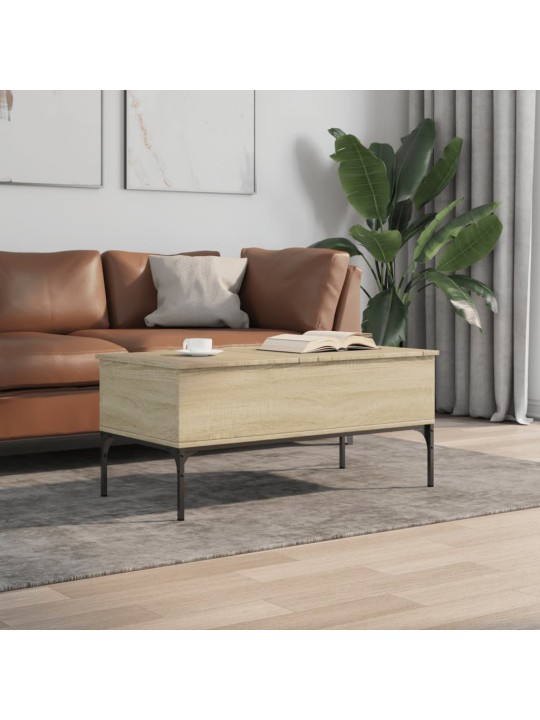 Konferenční stolek dub sonoma 100 x 50 x 45 cm kompozit a kov