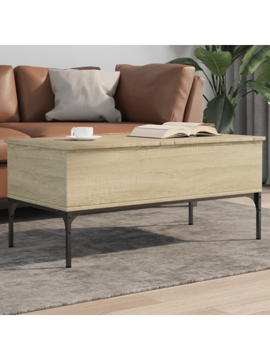 Konferenční stolek dub sonoma 100 x 50 x 45 cm kompozit a kov