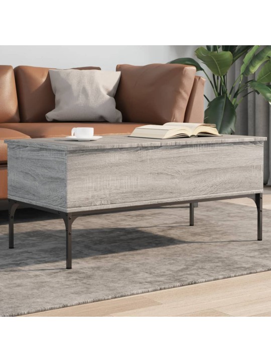 Konferenční stolek šedý sonoma 100 x 50 x 45 cm kompozit a kov