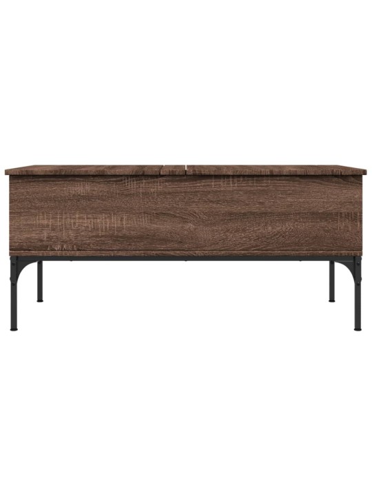 Konferenční stolek hnědý dub 100 x 50 x 45 cm kompozit a kov