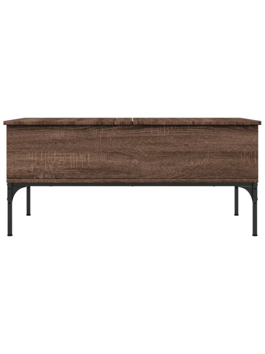 Konferenční stolek hnědý dub 100 x 50 x 45 cm kompozit a kov
