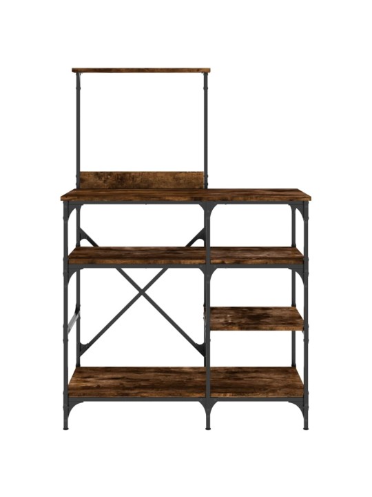 Kuchyňský regál kouřový dub 90x40x132 cm kompozitní dřevo a kov