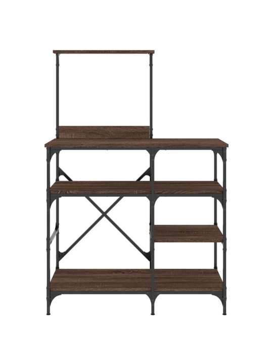 Kuchyňský regál hnědý dub 90x40x132 cm kompozitní dřevo a kov