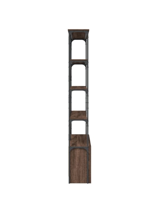Knihovna hnědý dub 100 x 26 x 180 cm kompozitní dřevo a kov