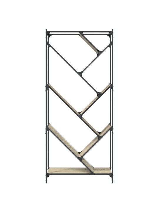 Knihovna dub sonoma 79 x 30 x 180 cm kompozitní dřevo a kov
