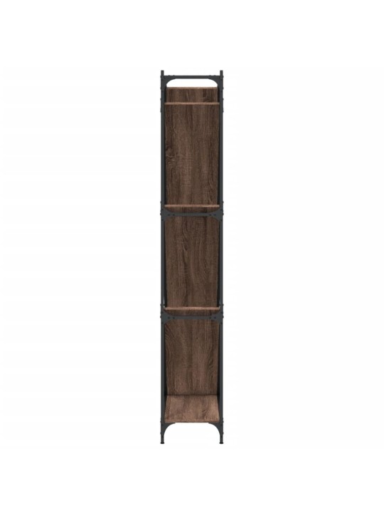 Knihovna hnědý dub 79 x 30 x 180 cm kompozitní dřevo a kov