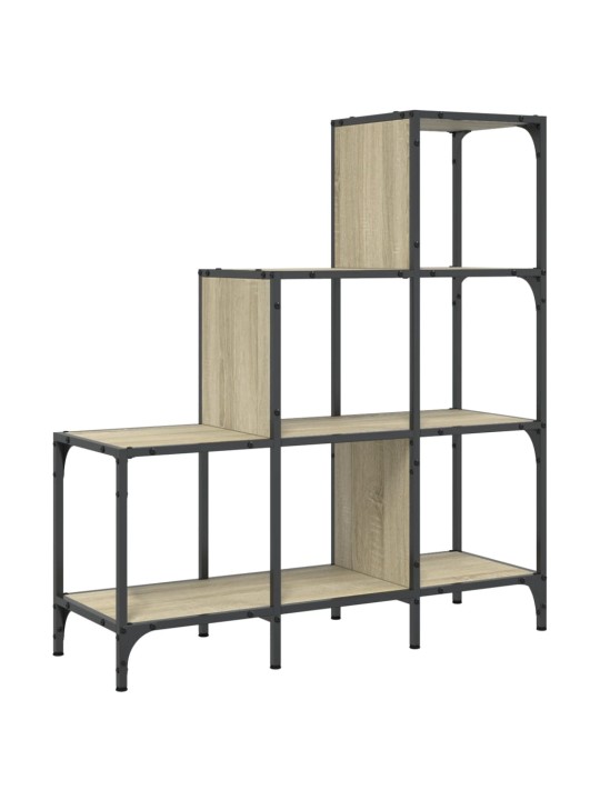 Knihovna dub sonoma 92 x 30 x 102 cm kompozitní dřevo a kov