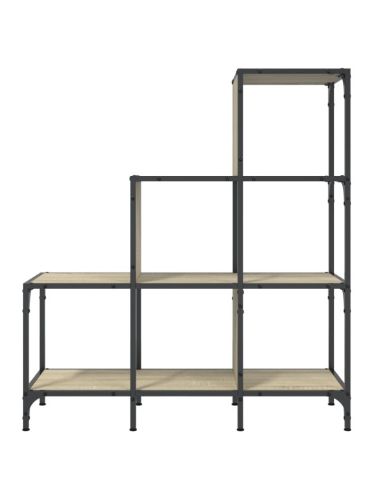 Knihovna dub sonoma 92 x 30 x 102 cm kompozitní dřevo a kov