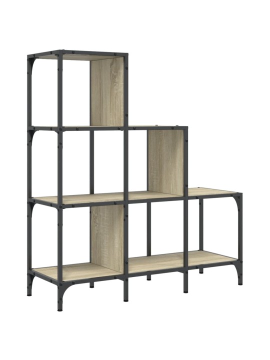 Knihovna dub sonoma 92 x 30 x 102 cm kompozitní dřevo a kov