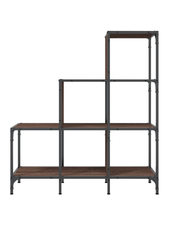 Knihovna hnědý dub 92 x 30 x 102 cm kompozitní dřevo a kov