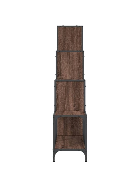Knihovna hnědý dub 122 x 30 x 132 cm kompozitní dřevo a kov