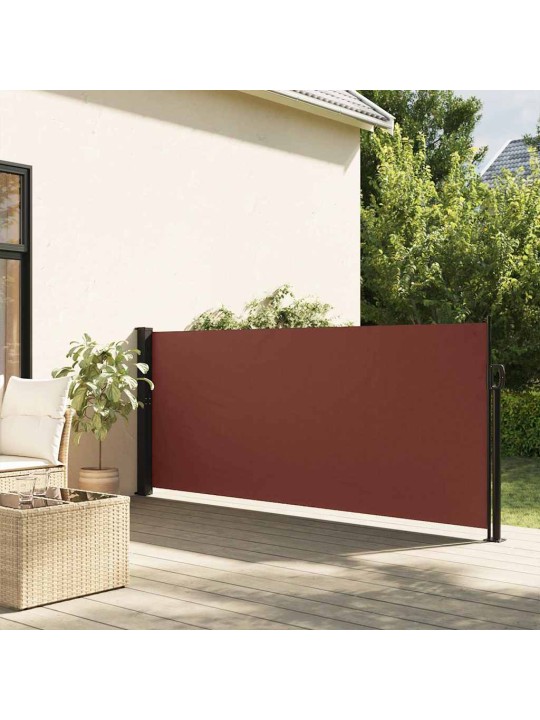 Zatahovací boční markýza hnědá 120 x 500 cm