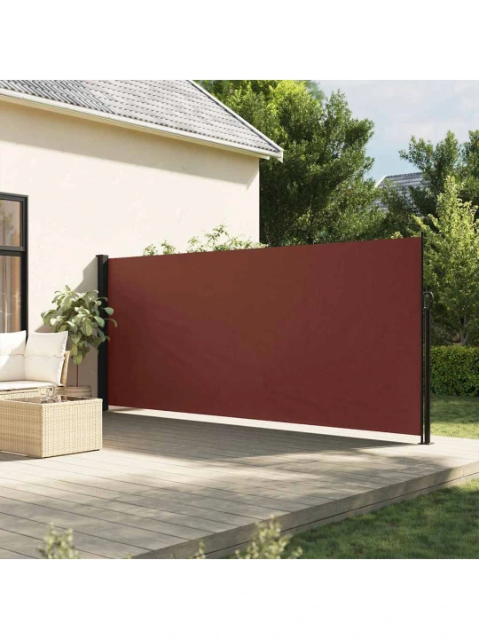 Zatahovací boční markýza hnědá 160 x 500 cm