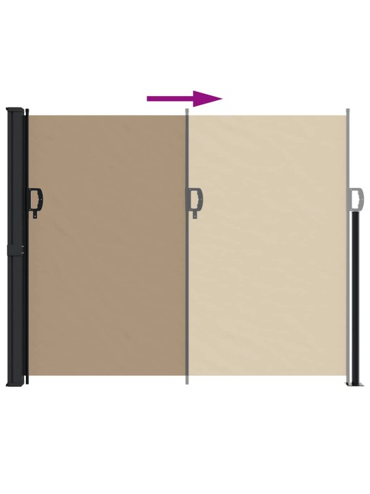 Zatahovací boční markýza taupe 160 x 500 cm