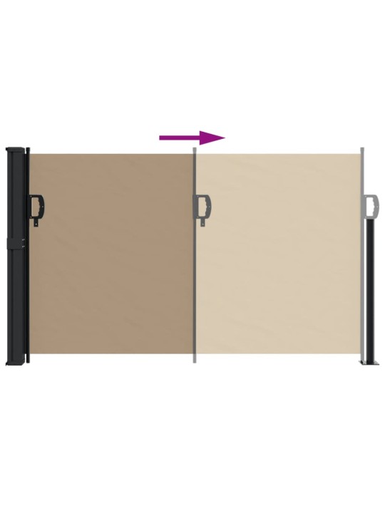 Zatahovací boční markýza taupe 120 x 600 cm