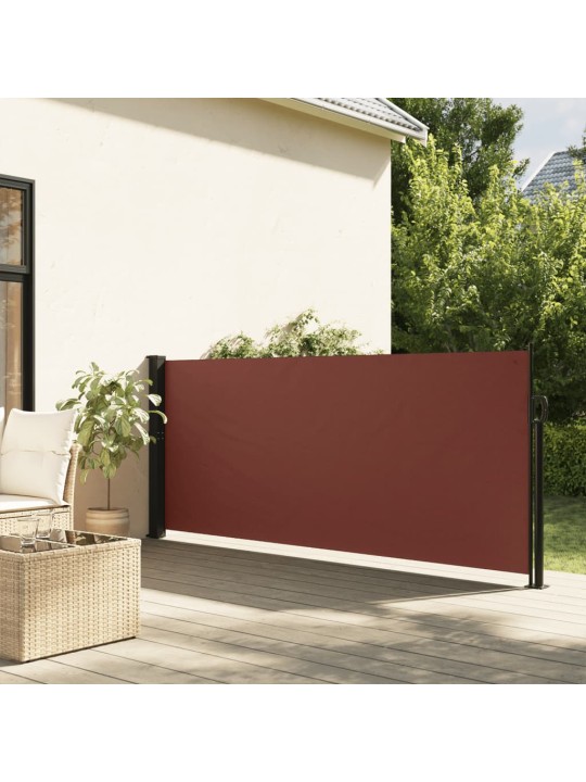 Zatahovací boční markýza hnědá 140 x 600 cm