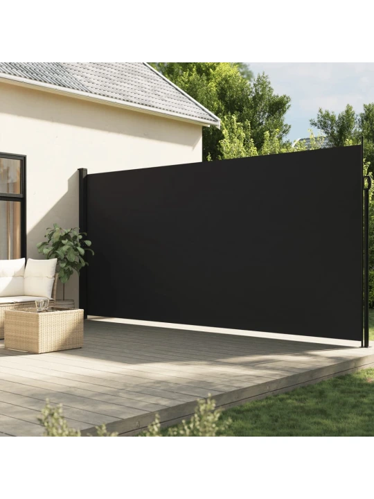 Zatahovací boční markýza černá 220 x 600 cm