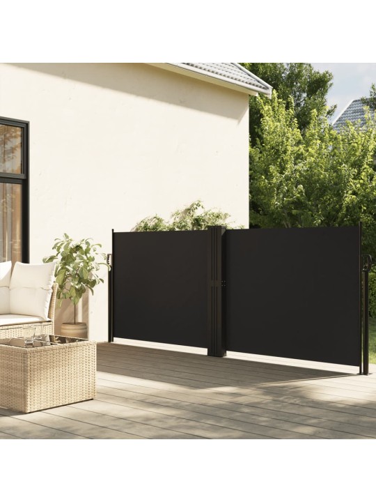 Zatahovací boční markýza černá 140 x 600 cm