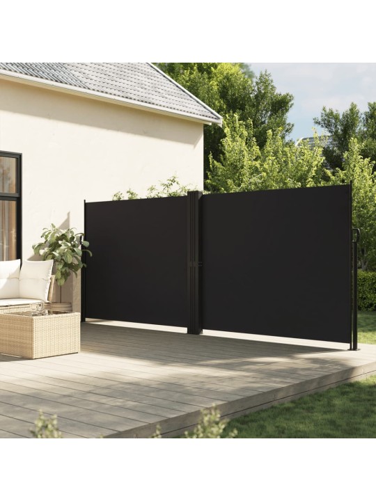 Zatahovací boční markýza černá 180 x 600 cm