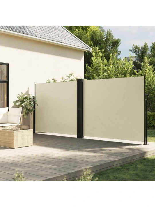 Zatahovací boční markýza krémová 180 x 1 000 cm