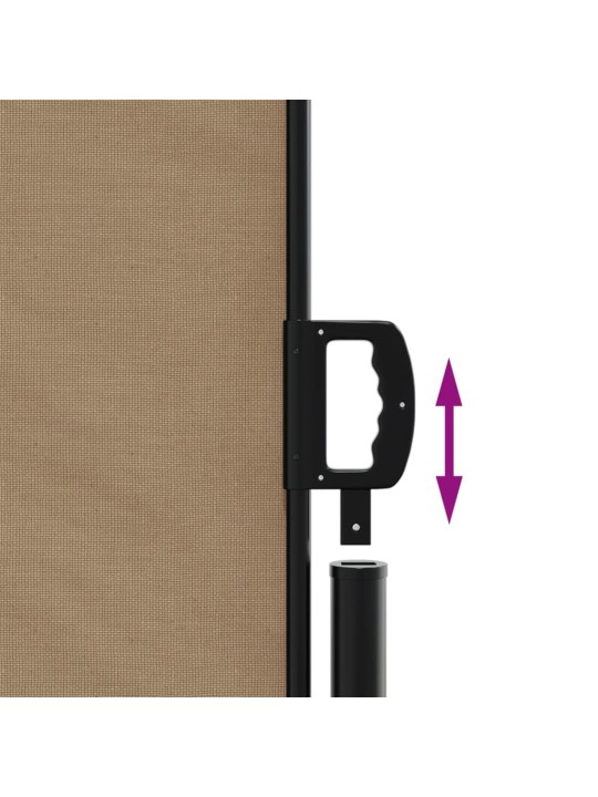 Zatahovací boční markýza taupe 200 x 1 000 cm
