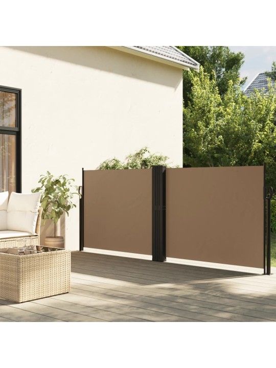 Zatahovací boční markýza taupe 140 x 1 200 cm