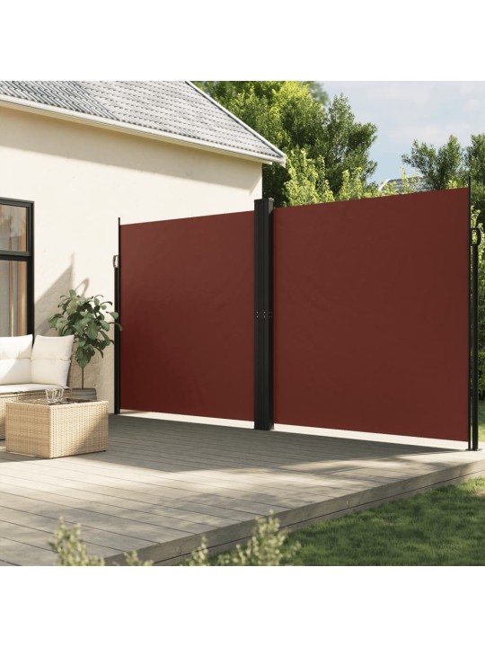 Zatahovací boční markýza hnědá 220 x 1 200 cm