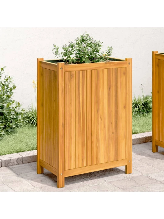 Zahradní truhlík s vložkou 54x31x75 cm masivní akáciové dřevo