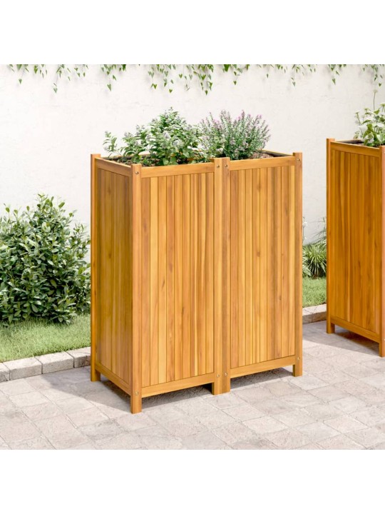 Zahradní truhlík s vložkou 84x42x100 cm masivní akáciové dřevo