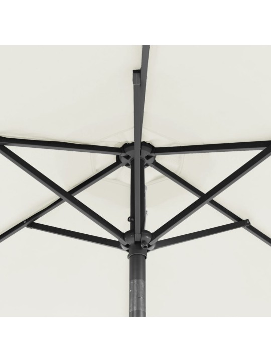 Zahradní slunečník s ocelovou tyčí bílý 225 x 225 x 212 cm
