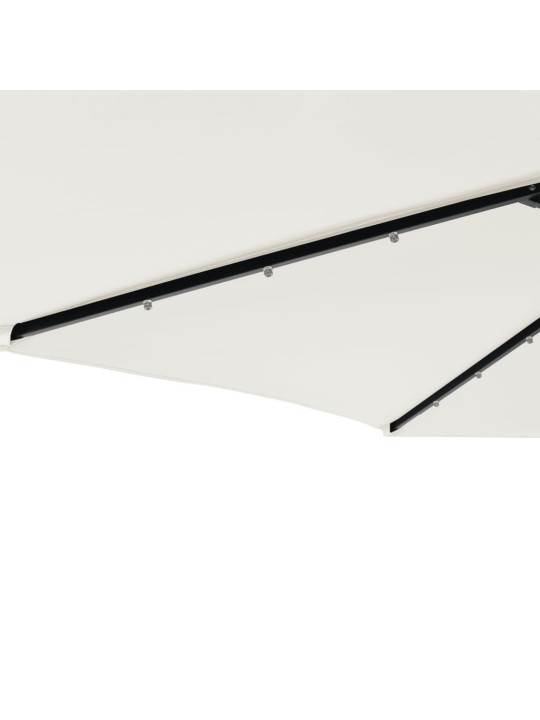 Zahradní slunečník s LED a ocelovou tyčí bílý 225x225x212 cm