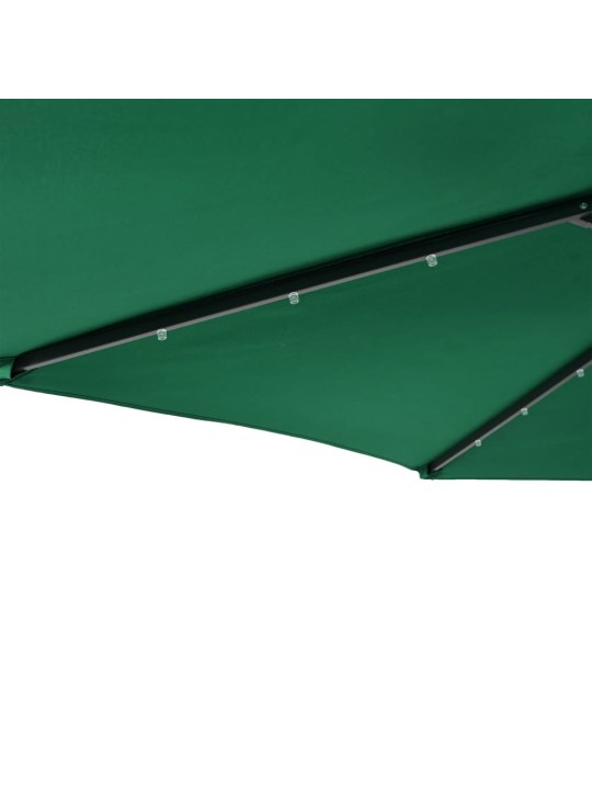 Zahradní slunečník s led a ocelovou tyčí zelený 225x225x212 cm