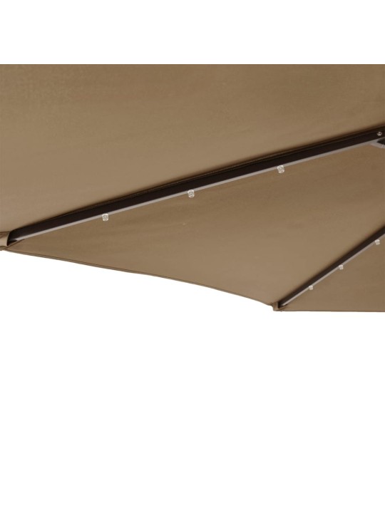 Zahradní slunečník s led a ocelovou tyčí taupe 225x225x212 cm