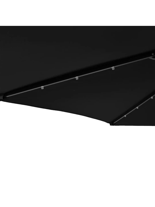 Zahradní slunečník s led a ocelovou tyčí černý 225x225x212 cm