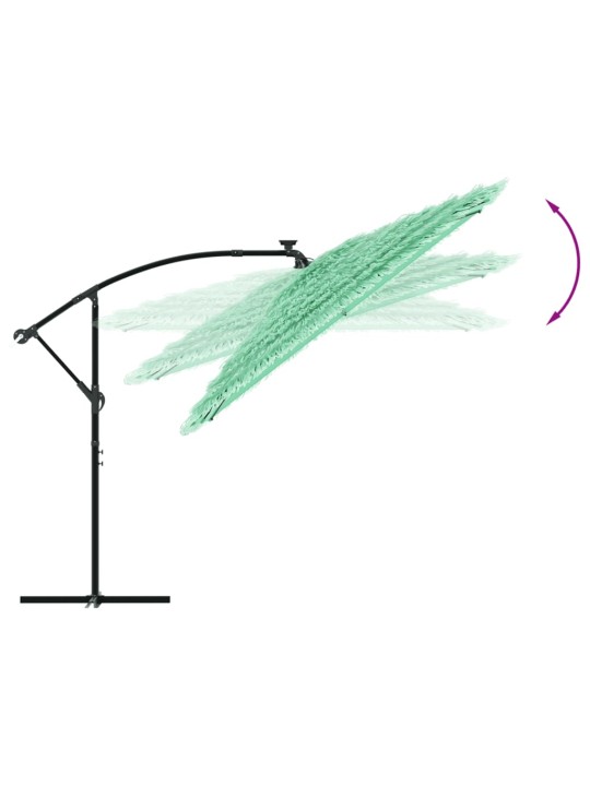 Zahradní slunečník s ocelovou tyčí zelený 269 x 269 x 235 cm