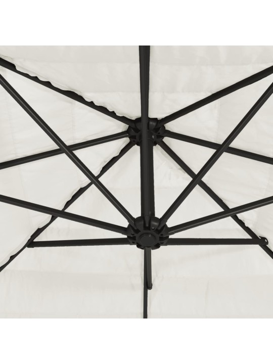 Zahradní slunečník s ocelovou tyčí bílý 269 x 269 x 235 cm
