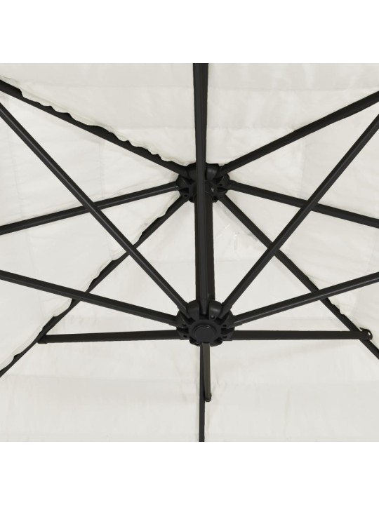 Zahradní slunečník s ocelovou tyčí bílý 300 x 200 x 250 cm