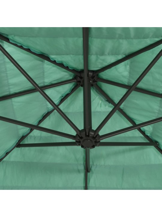 Zahradní slunečník s ocelovou tyčí zelený 223 x 223 x 213 cm